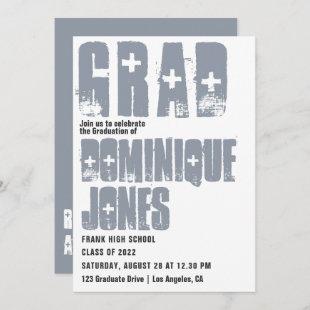 Trendy Rustic Grunge Nurse Graduation Party Invita Invitation