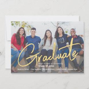 Trendy Script Overlay | One Photo Group Graduation Announcement