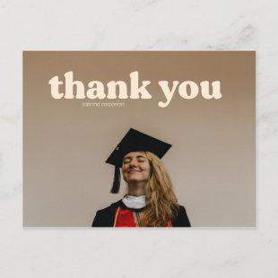 Trendy Typography Graduation Thank You  Postcard