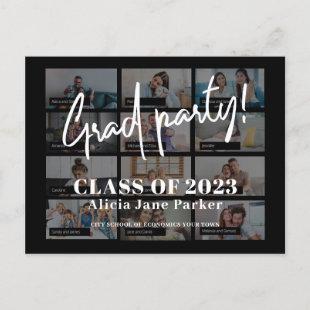 Trendy zoom photo grid graduation party invitation