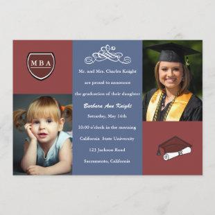 Tri Color Graduation Invitation / Announcement