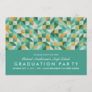 Triangle Mosaic Graduation Party Invite