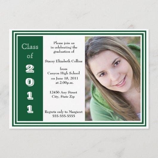Triple Frame Graduation (green and white) Invitation
