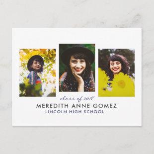 Triptych Graduation Postcard Announcement