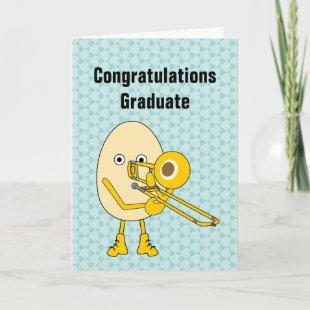 Trombone Egghead  Graduation Card
