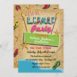 Tropical Beach Luau Party Invitations