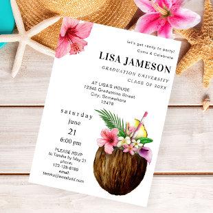 Tropical Coconut Graduation V2 Invitation