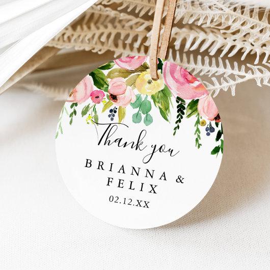 Tropical Colorful Autumn Thank You Wedding Favor Classic Round Sticker