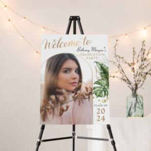 Tropical Gold Arch Photo Graduation Party Welcome Foam Board