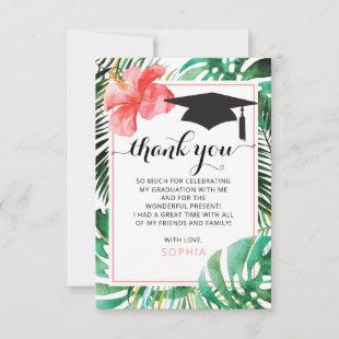 Tropical Graduation Thank You Card with Photo
