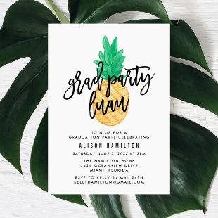 Tropical Luau Graduation Party Invitation
