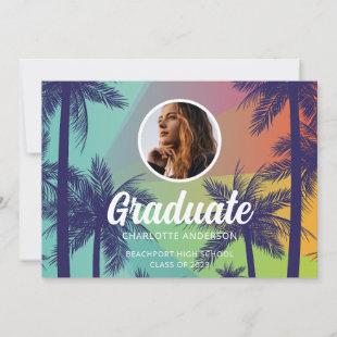 Tropical Palm Tree Graduation  Invitation