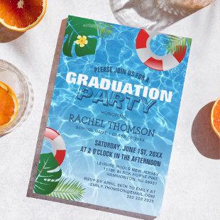 Tropical Pool Party | Summer Graduation Party Invitation
