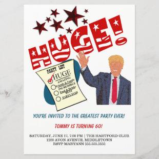 Trump Greatest Party Ever Celebrate HUGE Party Invitation