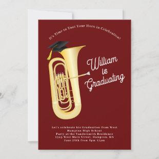 Tuba Musician Graduation Party Music Invitation