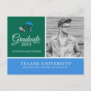 Tulane University Wave | Graduation Announcement Postcard