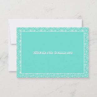 Turquoise Circles Personalized Thank You / Note Invitation