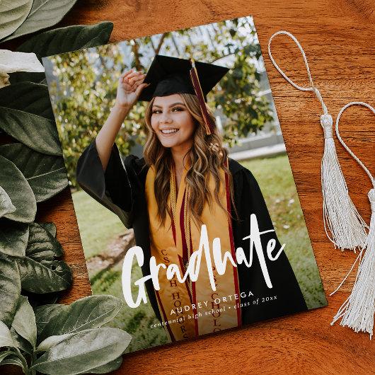 Two Photo Modern Calligraphy Photo Graduation Announcement