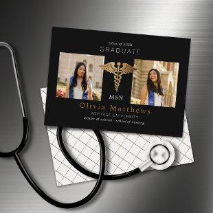 Two Photo Nursing MSN Black Gold Insignia