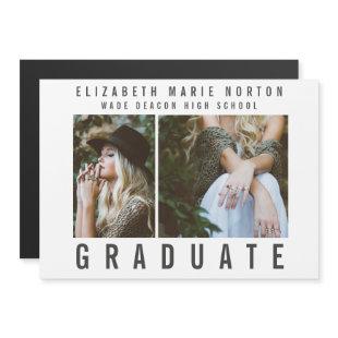 Type graduation multi photo modern magnetic invitation