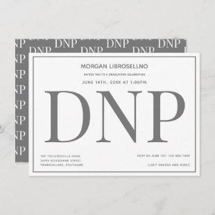 Typography Gray White DNP Graduation Party Invitation