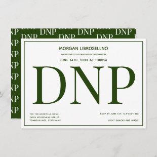 Typography Green White DNP Graduation Party Invitation