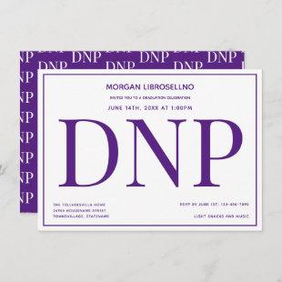 Typography Purple White DNP Graduation Party Invitation