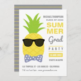 Ultimate Gray and Illuminating Pineapple Grad Invi Invitation