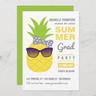 Ultimate Gray and Illuminating Pineapple Grad Invitation