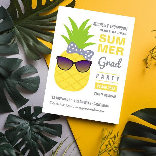 Ultimate Gray and Illuminating Pineapple Grad Invitation