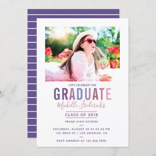 Ultra Violet palette Graduation Party invitation