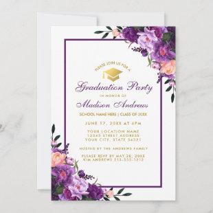 Ultra Violet Purple Graduation Party Invite PF