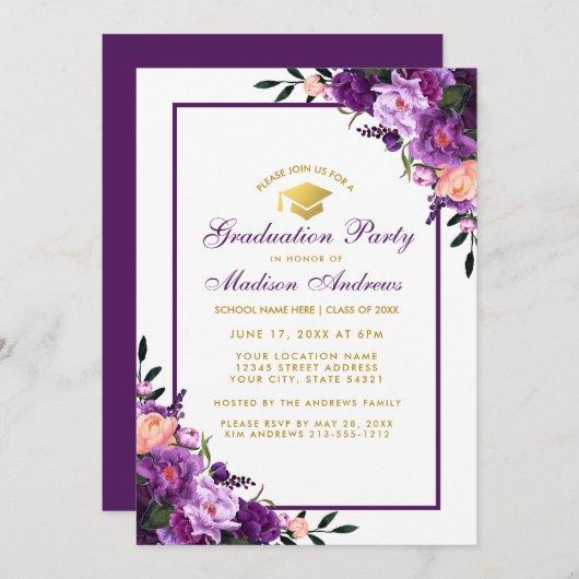 Ultra Violet Purple Graduation Party Invite PFB