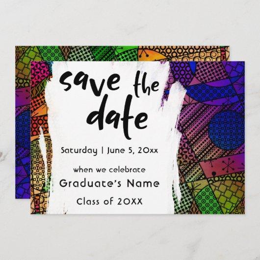 Unique, Bold, Colorful Geometric "Save the Date" 2 Invitation