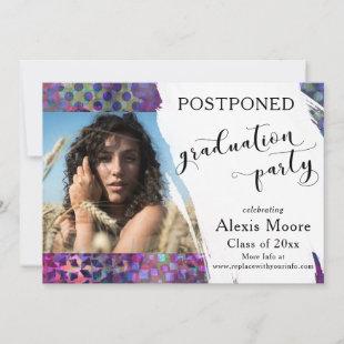 Unique Colorful Graduation Party Postponed Card
