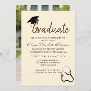 Unique Custom Photo Nurse Graduation Party Invitation