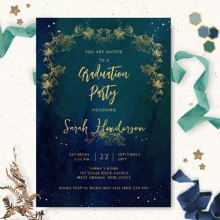 Unique Elegant Starry Night Graduation Party Invitation