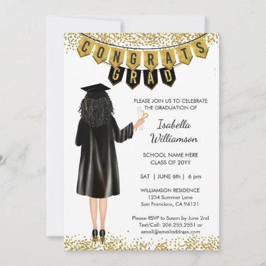 Unique Graduation Invitation Black Hair