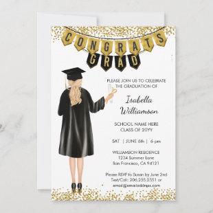 Unique Graduation Invitation Blonde Hair
