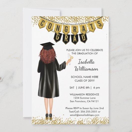 Unique Graduation Invitation Red Hair