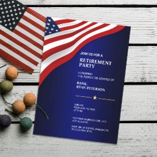 USA Flag | Corner | Luxury Blue Invitation