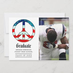 USA Peace Sign Graduation Photo Announcement