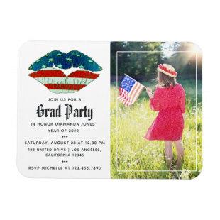 USA themed Graduation Photo Invitation Magnet