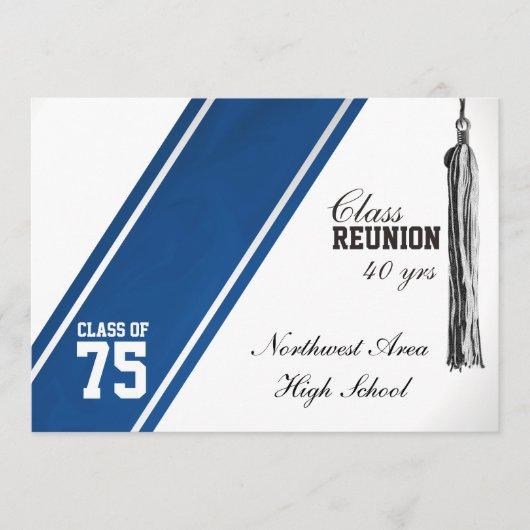 Varsity Stripe Blue Class Reunion Invitation