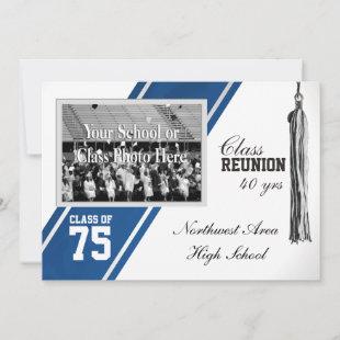 Varsity Stripe with Photo Class Reunion Invitation