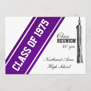 Varsity Stripe with Purple Class Reunion Invitation