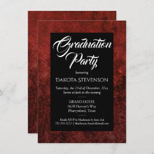 Velvet Grad | Ruby Red Jewel Tone Graduation Party Invitation
