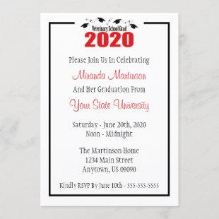 Veterinary Grad 2020 Graduation Invitation (Red)