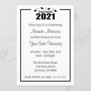 Veterinary Grad 2021 Graduation Invitation (Black)
