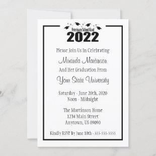 Veterinary Grad 2022 Graduation Invitation (Black)